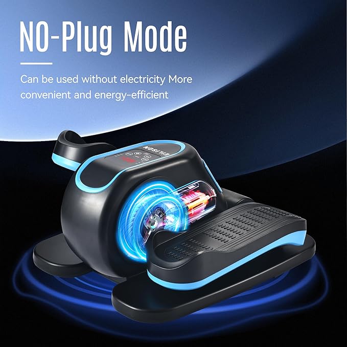 EILISON Under Desk Elliptical Machine, Electric Ellipse Leg Exerciser as Seen on TV with Resistance Band, Quiet Portable Elliptical Machine, Seated Pedal Exerciser with Remote Control