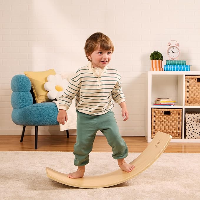Battat Education – Kids Balance Board Wooden – Wood Balance Board Kids – Montessori Toy – Wooden Toys for Toddlers – 3 Years + – Wobble & Wonder