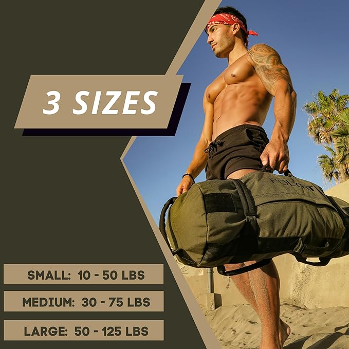 Polyfit Classic Sandbag - Heavy Duty Workout Sandbag 8 Gripping