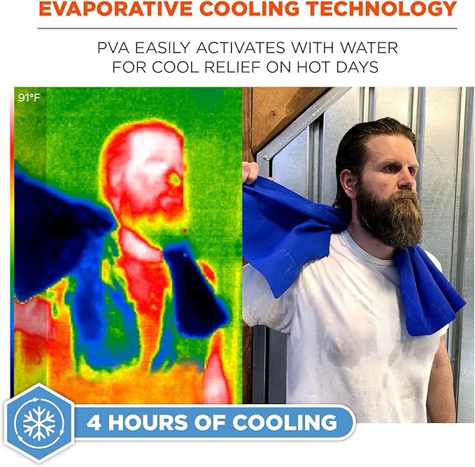 Ergodyne Chill-Its 6602 Evaporative Cooling Towel 13 inches 29.5 inches