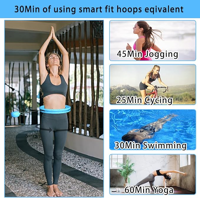 KABCON Infinity Weighted Exercise Hoop Plus Size Loss,65/62/60 Inch 2 in 1,with Weight