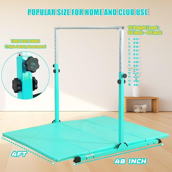Gymnastic Bar for Kids Gymnastic Kip Bar Horizontal 3-15 Years