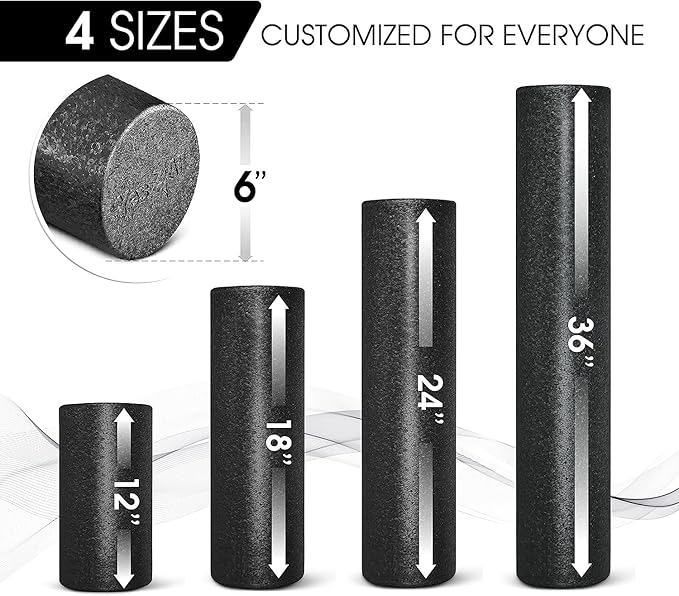 Yes4All High-Density Foam Roller for Back Pain Relief 12, 18, 18, 24, 24, 36 36 inch
