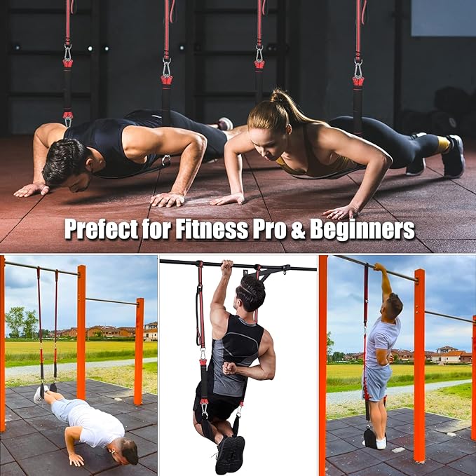 Pull Up Assistance Bands with Fabric Feet/Knee Rest