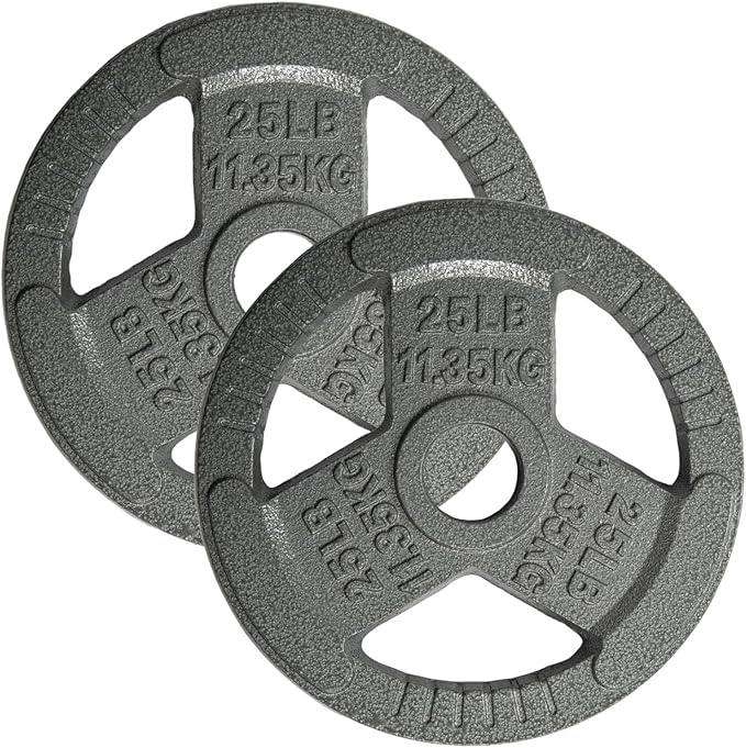 Yes4All Olympic Rubber Grip Plates for Barbell 2-Inch Weight
