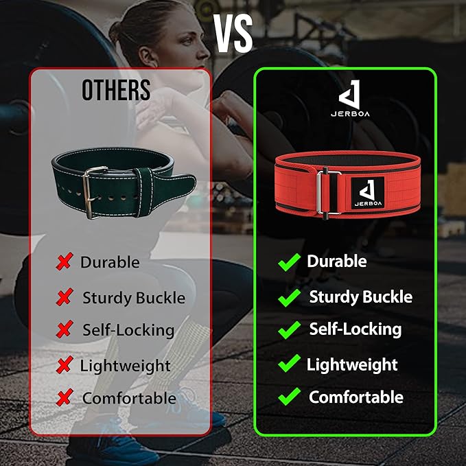 JERBOA Quick Self-Locking Weight Lifting Belts for Men