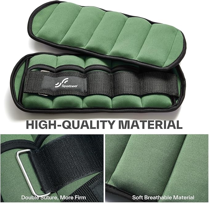 Sportneer Adjustable Ankle Weights 1 Pair 2 4 6 8 8 10 10 Lbs Jogging,1-5 lbs 1 Pair 2-10 lbs