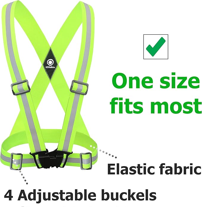 Safety Straps Reflective Vest for Running Hi Vis Suspenders Reflective for Men Women Safety Vests Strap Fully Adjustable