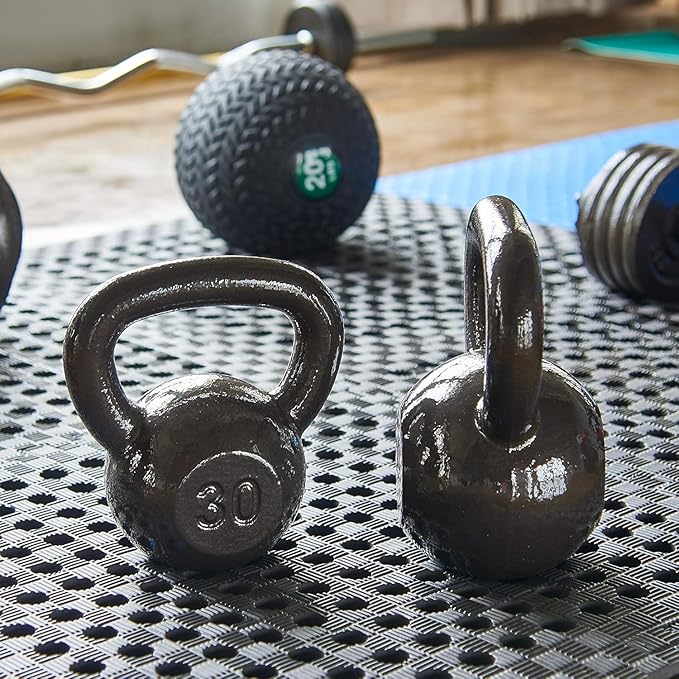 Cast Iron Kettlebell Weights for Home Gym, Heavy Duty Strength Training, Workout Equipment for HIIT, Functional Fitness