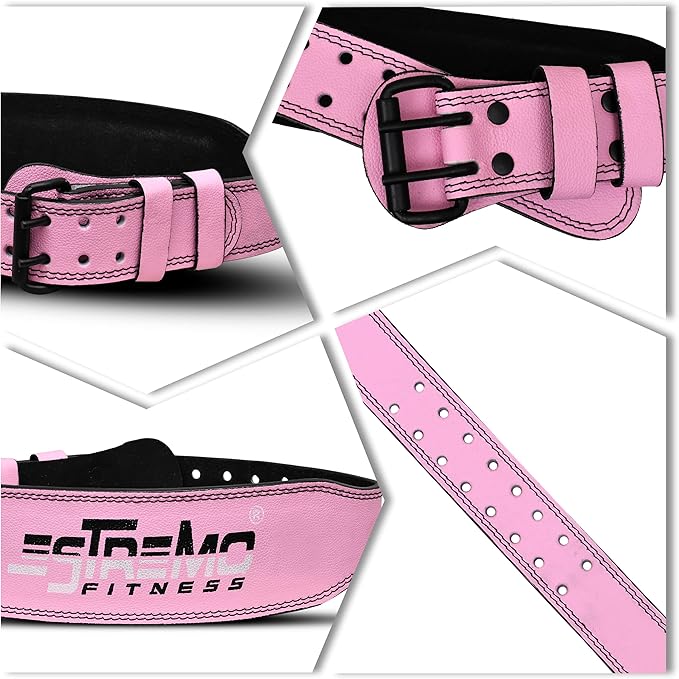 ESTREMO weight lifting belts Cowhide Gennie Leather Squat 4 Inches