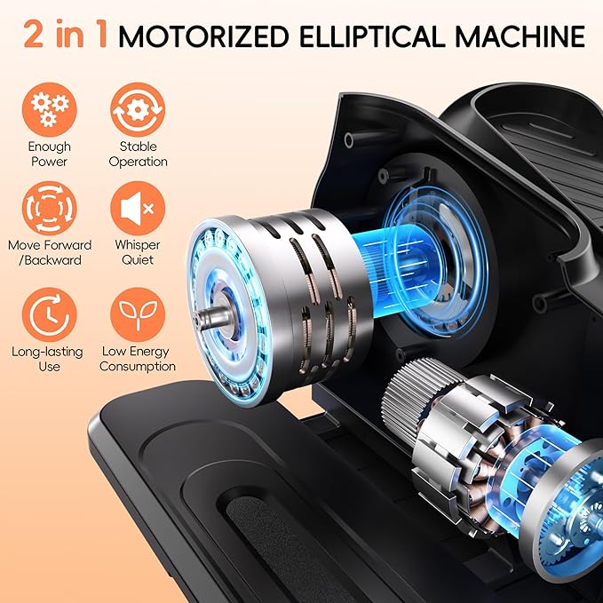Under Desk Elliptical Machine, Morelax Ellipse Leg Exerciser for Seniors Fully Assembled, Quiet & Portable Electric Seated Pedal Exerciser with Remote Control & 12 Adjustable Speeds