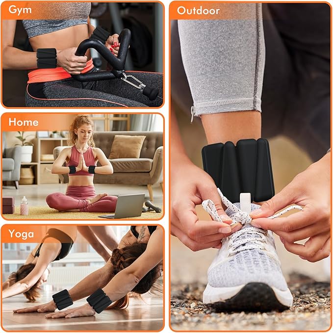 Wrist Weights, Ankle Weights for Women Men, Adjustable 2 (1LB (1LB Each)