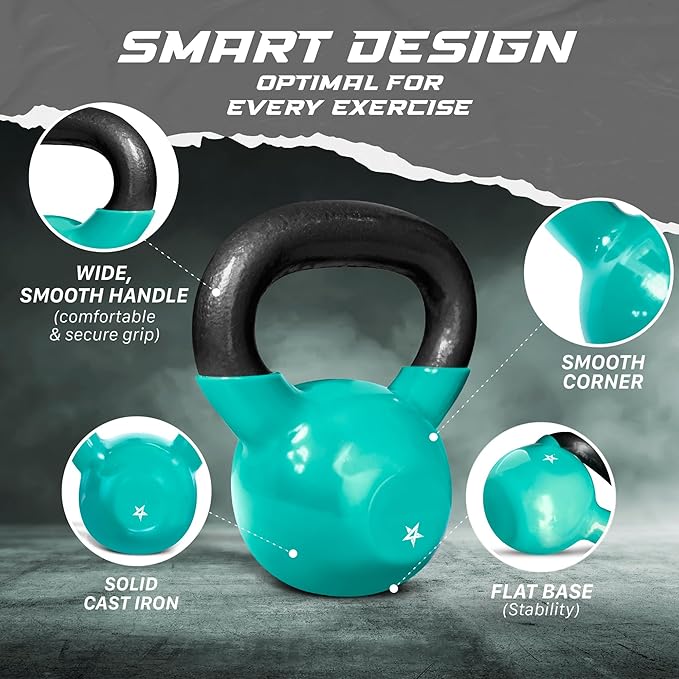 Yes4All Combo Kettlebells Vinyl Coated Weight Sets Great