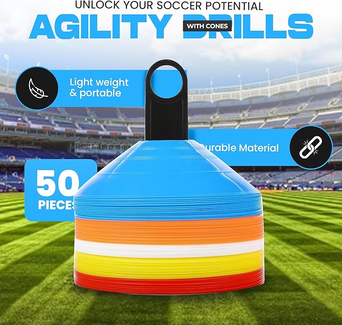 Soccer Disc Cones – Set of 50 Agility