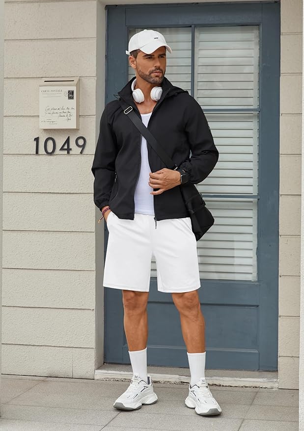 COOFANDY Men's Gym Workout Shorts 7 Inch Stretch Athletic Shorts Lightweight Running Training Short Pants with Pockets