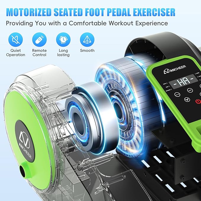 ANCHEER Under Desk Elliptical, Leg Exerciser While Sitting for Seniors Adults, Ellipse Leg Exerciser Electric as Seen on TV with Remote Control & 12 Adjustable Speeds, Fully Assembled