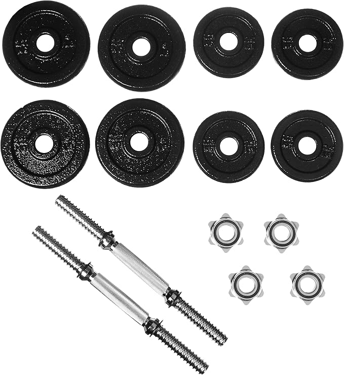 Amazon Basics Adjustable Dumbbell Hand Weight Set, Black