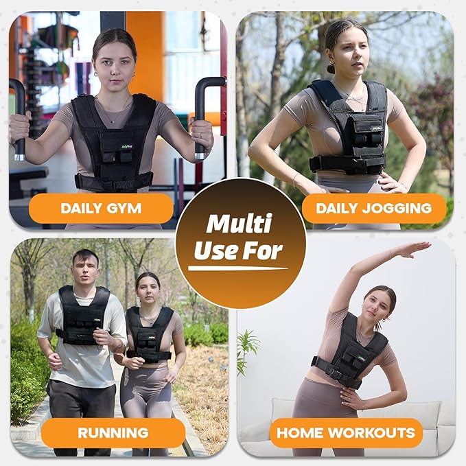 Adjustable Weighted Vest for Men – 20 LBS | 35 LBS Compact Fitness Vest with Durable Oxford Cloth, Ideal for Running, Cardio, CrossFit, Gym, Core Balance, Posture Support, and Strength Training