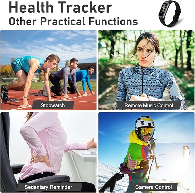 Fitness Tracker with Step Counter/Calories/Stopwatch Tracker,1.10''AMOLED Touch