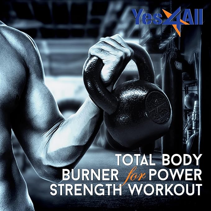 Yes4All Kettlebell Adjustable/Cast Iron/Protective Base Solid Smooth