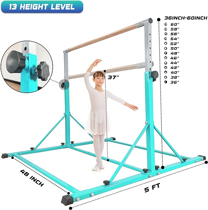 Gymnastic Bar For Kids and Teenage Ages 3-25 5 FT 6 FT 5 FT 6 FT