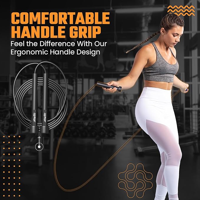Lightweight Jump Rope for Fitness and Exercise, Adjustable Jump Ropes with Plastic Handles, Cardio and Endurance Training, Jumping Rope for Workout