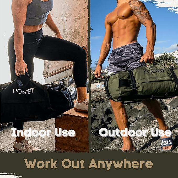 Polyfit Classic Sandbag - Heavy Duty Workout Sandbag 8 Gripping