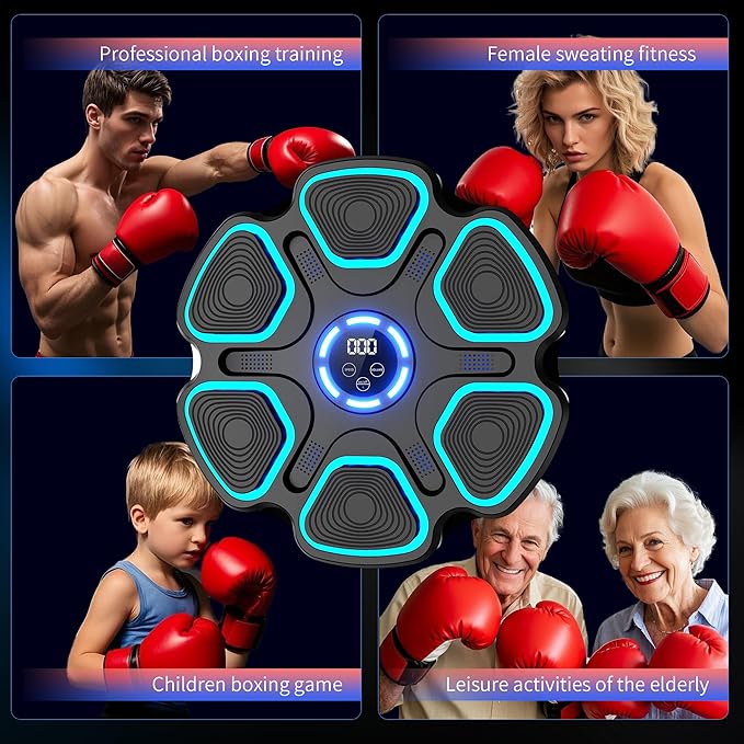 Music Boxing Machine with Bluetooth&LED Display, 9 Speeds &11 Models, Interactive Wall-Mounted Music Punching Machine for Adults&Kids,Boxing Machine Suitable for Indoor Workouts,Home,Gym