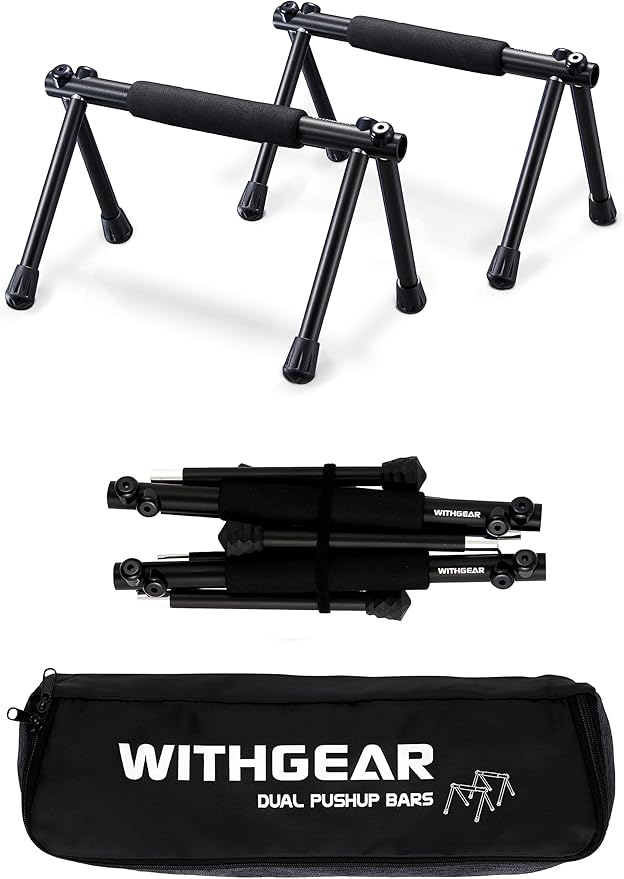 Folding Push Bar - Duralumin Metal Push Bars Heavy Duty Lightweight and Indoor and Outdoor Parallet Bar for Men and Women