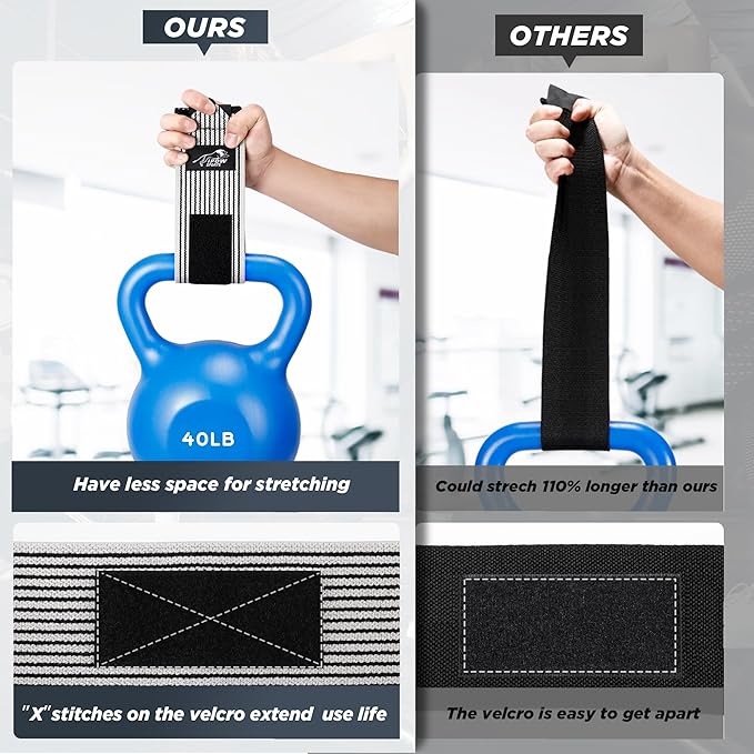 IPOW 18'' Professional Wrist Wraps for Weightlifting 2 Pack(IPF Approved), Heavy Duty Gym Wrist Straps for Working Out, Weight Lifting Wrist Brace for Men & Women, Wrist Support with Thumb Loop
