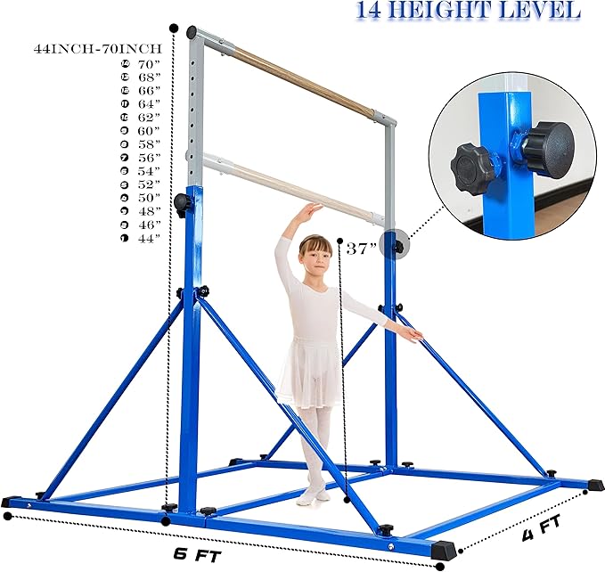Gymnastic Bar For Kids and Teenage Ages 3-25 5 FT 6 FT 5 FT 6 FT
