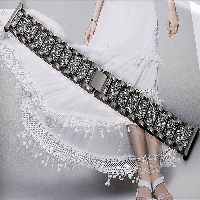 Compatible with Sanorum Smart Watches Band, 20mm, 22mm Women Jewelry Bling Diamond Metal Dressy Strap Adjustable Replacement Strap Accessories Sports Band for Men Women Compatible for HaSaKei G53, Compatible with Sanorum G53, G56