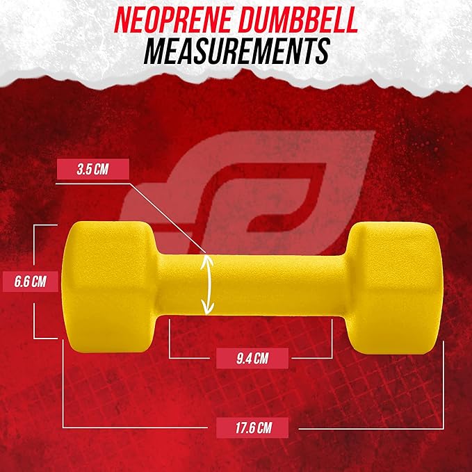 Neoprene Coated Workout Dumbbells set of 2 – Anti Roll, Non Slip with Smooth Grip Fitness & Exercise Dumbbells – Hexagon Shaped Hand Weights for Women & Men – Best Choice for Gyms & home use