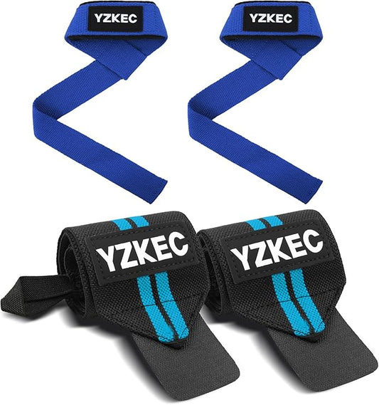 24" Cotton Weight Lifting Wrist Straps with Neoprene Cushioned Padded for Wrist Support and Protection，Weightlifting，Strength Training，Bodybuilding，Powerlifting，Dumbbell Workout，Men and Women (Pair)