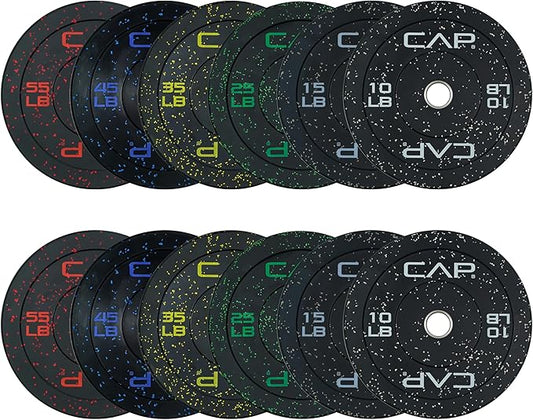 CAP Barbell 2-Inch Olympic Bumper Plate Weight Set 100-370 lbs