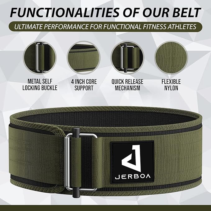 JERBOA Quick Self-Locking Weight Lifting Belts for Men