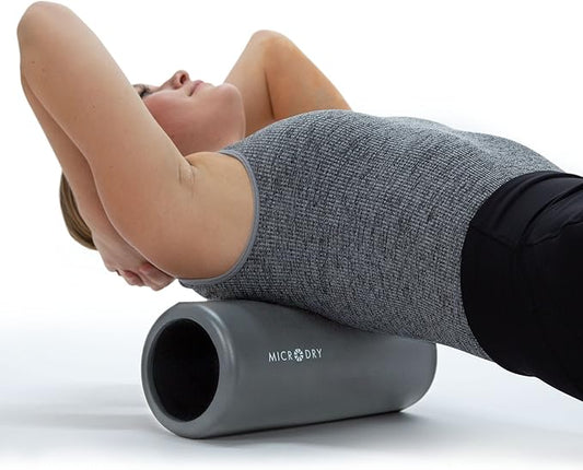 MICRODRY Deluxe Fitness Foam Back Roller for Muscle Relief 13x5.3", Light