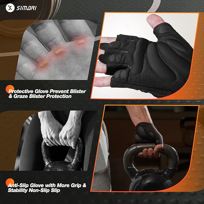 SIMARI Breathable Workout Gloves for Men and Women