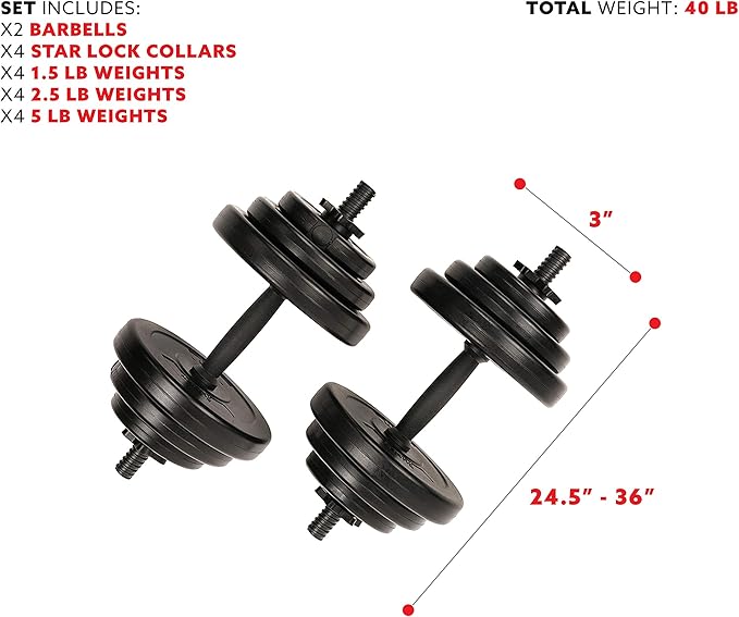 Sunny Health & Fitness Exercise Vinyl 40 Lb