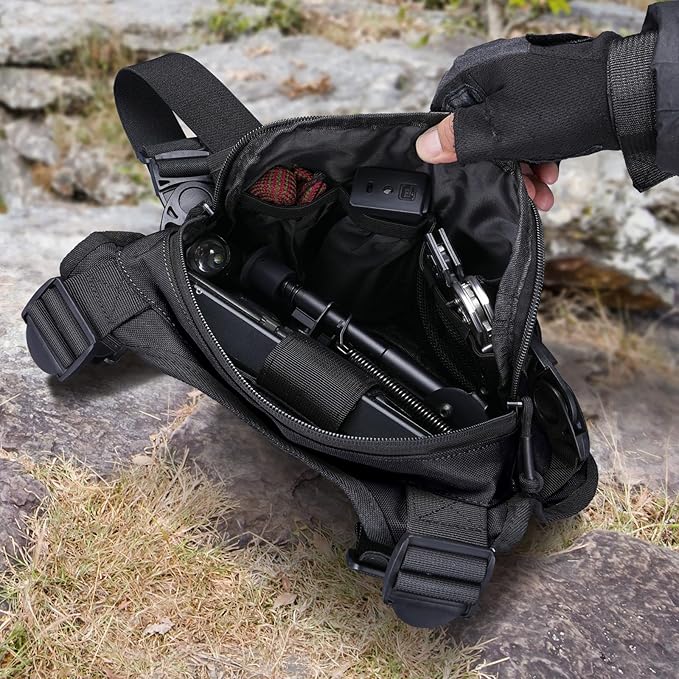 CVLIFE Outdoor Chest Bag for Men, Sports Chest Pack for Running, Lightweight EDC Bag with Extra Storage