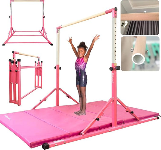 PreGymnastic Foldable Gymnastics Bar 6FT Gymnastic 3-18, Weight 500 LB,