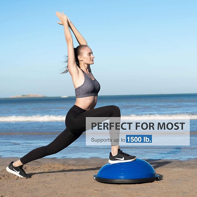 ZELUS 25in. Balance Ball 1500lb Inflatable 2 Bands,