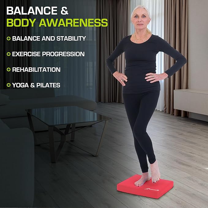 ProsourceFit Exercise Balance Pad â€“ Non-Slip Cushioned Foam 15.5â€x12.75â€