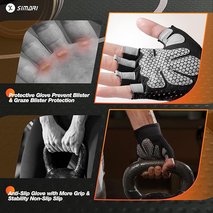SIMARI Breathable Workout Gloves for Men and Women