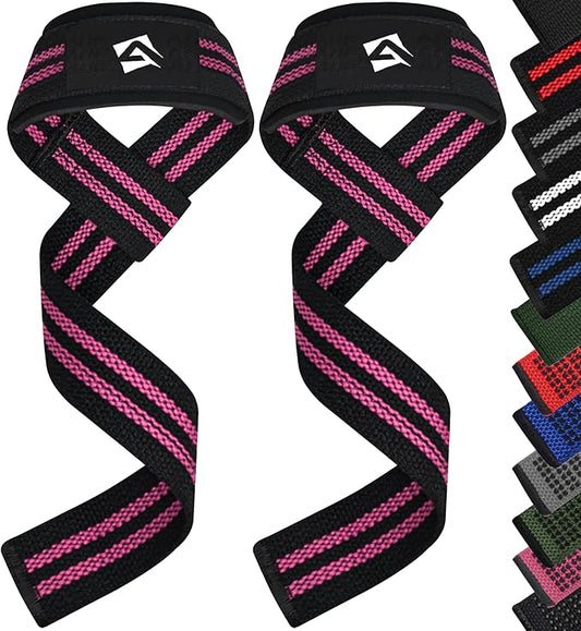 Lifting Wrist Straps for Weightlifting, Powerlifting & Deadlifts – 23” Neoprene Padded Cotton Straps for Strength Training & Gym Workouts - Maximum Grip Support for Men & Women
