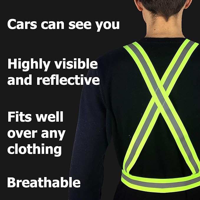 Safety Straps Reflective Vest for Running Hi Vis Suspenders Reflective for Men Women Safety Vests Strap Fully Adjustable