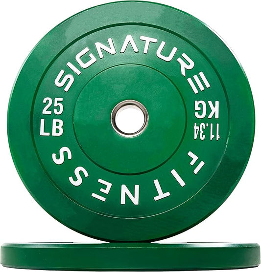 Signature Fitness 2" Olympic Bumper Plate Weight Plates 7FT Olympic