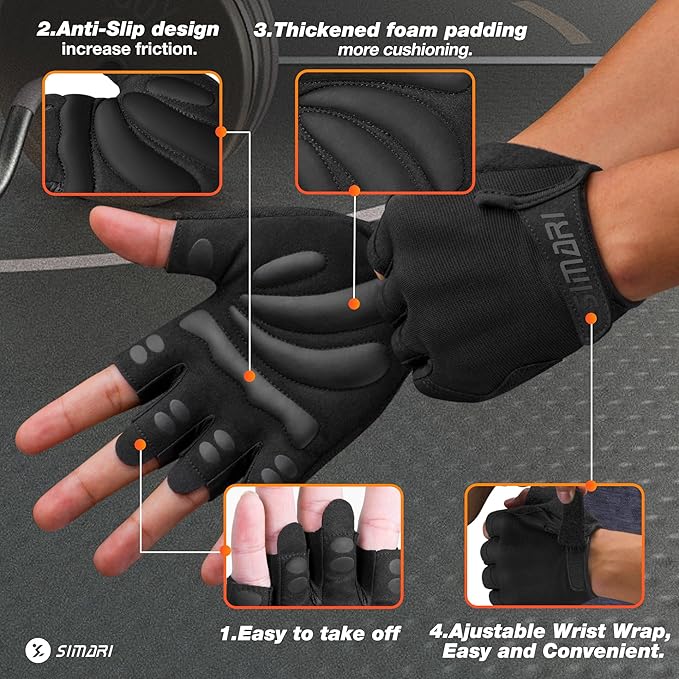 SIMARI Breathable Workout Gloves for Men and Women