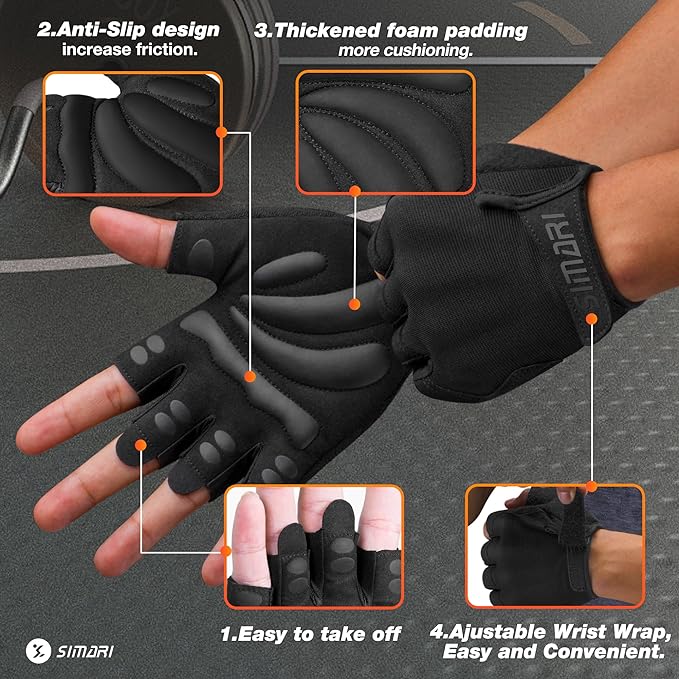 SIMARI Breathable Workout Gloves for Men and Women