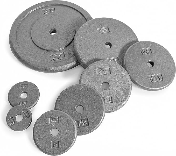 CAP Barbell Cast Iron Standard 1-Inch Weight Plates| Multiple Options